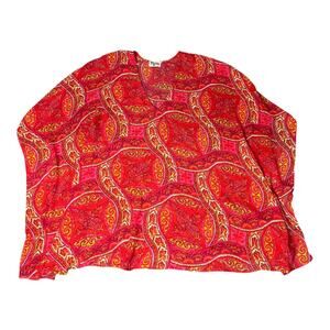 Show Me Your Mumu Sheer Oversized Fit Coverup Tunic Shirt Size MED Boho Beachy